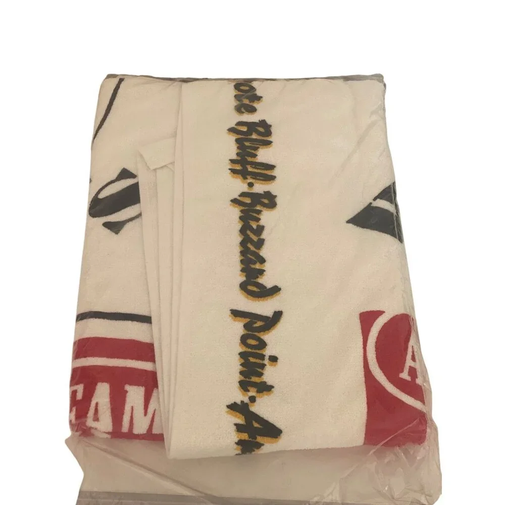 VTG Marlboro Cigarette Adventure Team Compass Beach Towel Terry Cloth Promo NIP